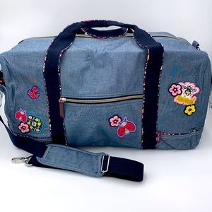 Vera Bradley VBU Large Travel Duffel Bag in Blue Chambray